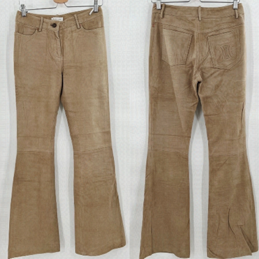 CELINE Suede Lamb Skin Bell Bottom Pants Size 30”
